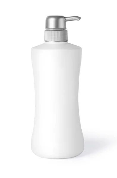 Пластикова Косметична Пляшка Ізольована Білому Відсічним Контуром — стокове фото