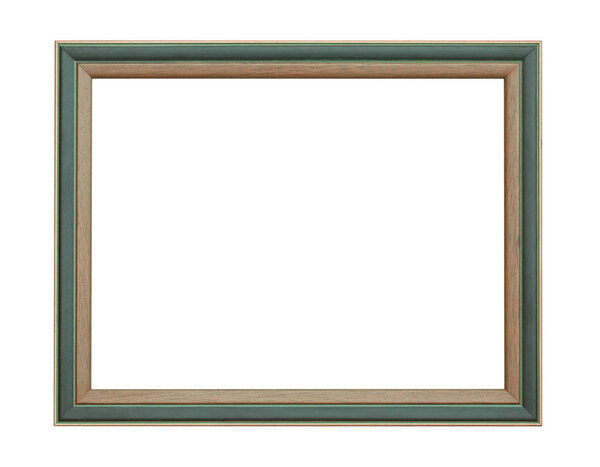 wooden frame isolated on white background with clipping path