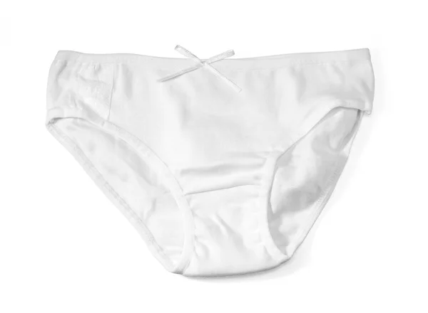 Damenunterhosen Aus Weißer Baumwolle Isolieren Auf Weißem Hintergrund Mit Clipping — Stockfoto