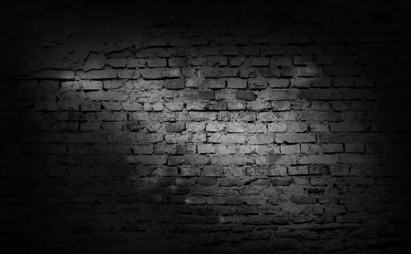 Старий Тріснутий Фон Чорної Цегляної Стіни — стокове фото