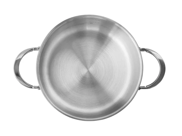 クリッピング パスと白い背景で隔離の鍋を調理するステンレス鋼 — ストック写真