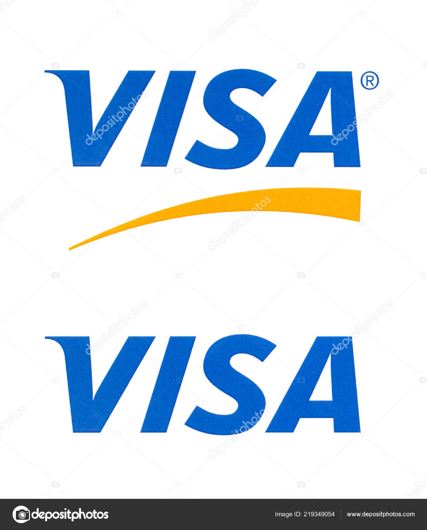 Chisinau, Moldova - September 10, 10: Visa logo printed on the paper and placed on white background.Visa - American multinational company providing Chisinau, Moldova - September 10, 10: Visa logo printed on the paper and placed on white background.Visa - American multinational company providing