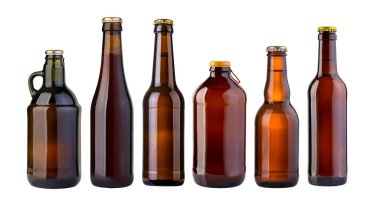 bira şişesi izole beyaz arka plan üzerinde