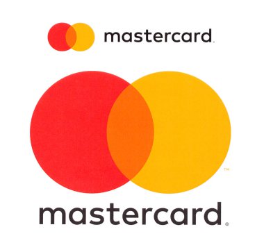  Kişinev, Moldova - 19 Eylül 2018: Mastercard logosu kağıt üzerinde ve beyaz zemin üzerine yerleştirilir. MasterCard Worldwide bir Amerikan çokuluslu finansal hizmetler şirketidir.