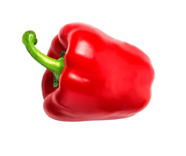 Zoete Rode Paprika Geïsoleerd Een Witte Achtergrond Met Uitknippad — Stockfoto