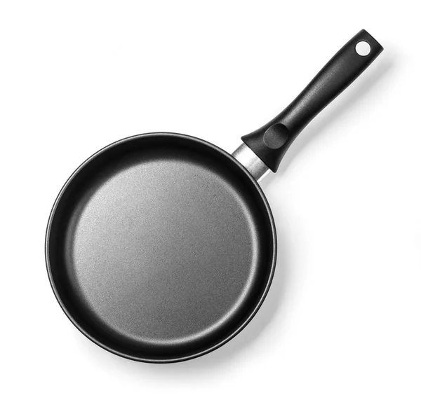 Black Frying Pan Isolated White Background Clipping Path — Stock Photo, Image