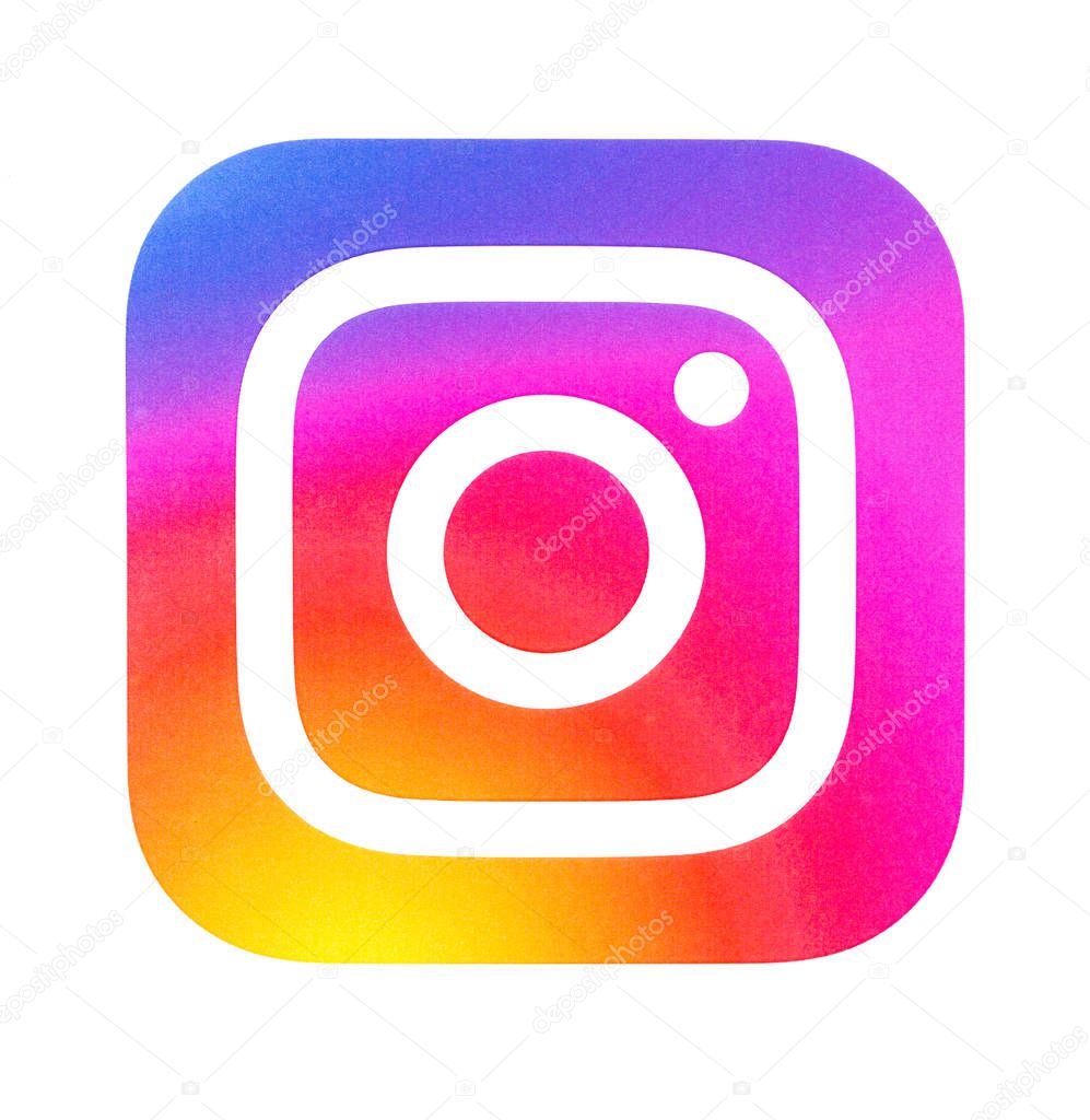 Chisinau, Moldova September 19, 2018: Instagram new logo  printed on white paper. Instagram is an online mobile photo-sharing, video-sharing service.