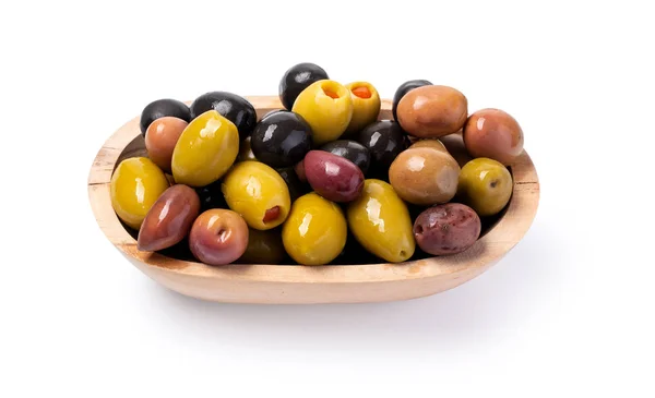 Olíva fa tálban elszigetelt fehér — Stock Fotó