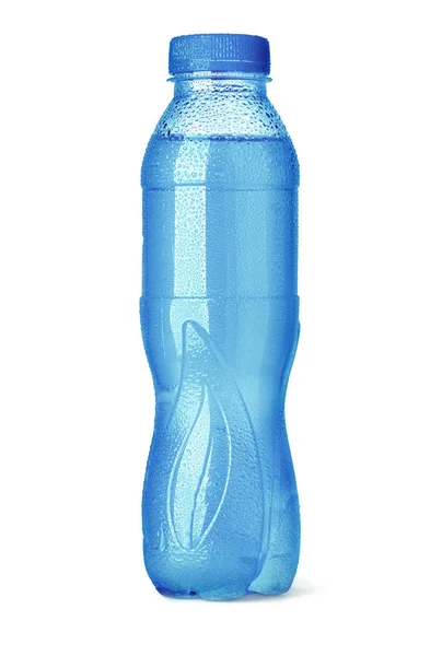 Glänzend Transparente Haustierflasche Mit Tropfen Für Wasser — Stockfoto