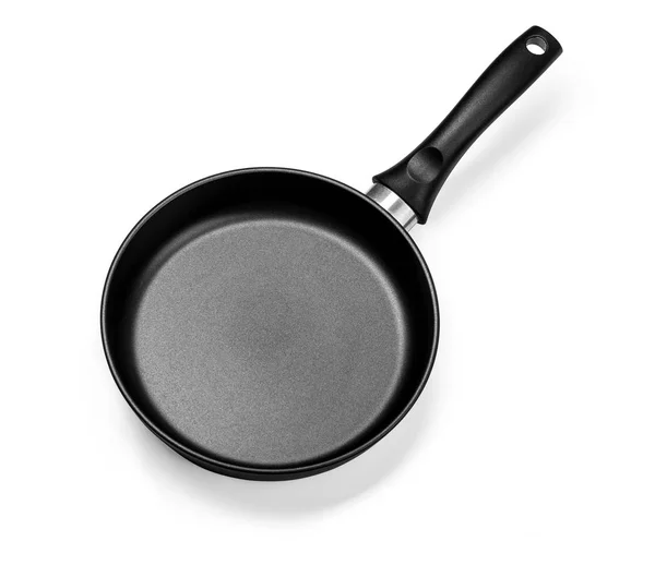 Black Frying Pan Isolated White Background Clipping Path — Stock Photo, Image