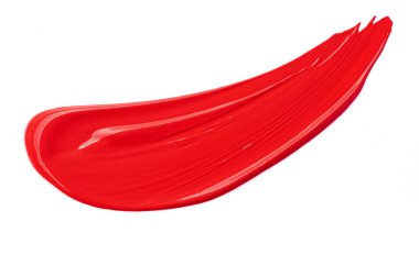 Beyaz arkaplanda ruj veya tırnak cilası darbelerini kapat