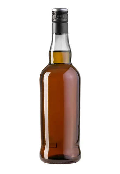 Botella Whisky Aislado Sobre Fondo Blanco — Foto de Stock