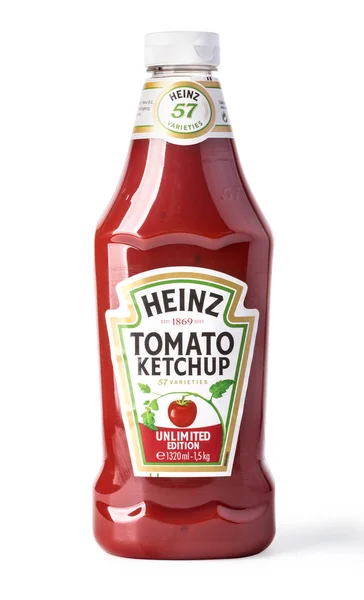 Chisinau Moldavië Februari 2017 Een Fles Ketchup Van Heinz Geïsoleerd — Stockfoto