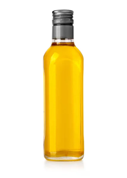 Butelka Oleju Białym Tle Białym Ścieżką Przycinającą — Zdjęcie stockowe