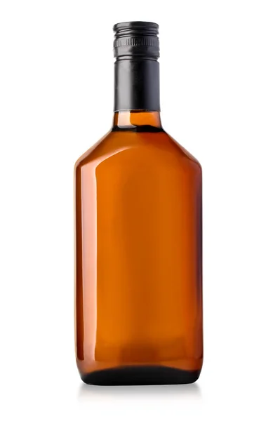 Bottiglia Whisky Isolata Bianco Con Percorso Ritaglio — Foto Stock