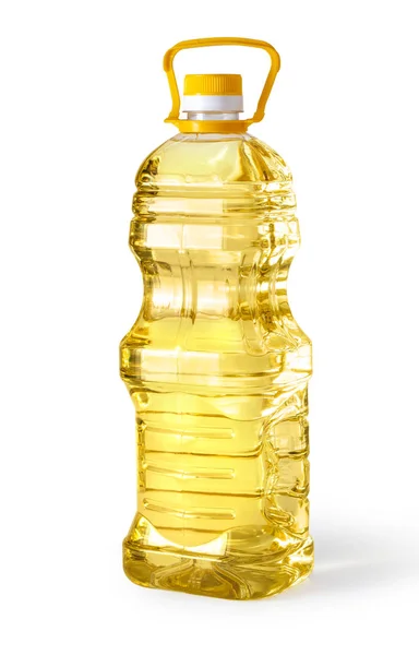 Oil Plastic Bottle Isolated White Background Clipping Path — Stock Photo, Image