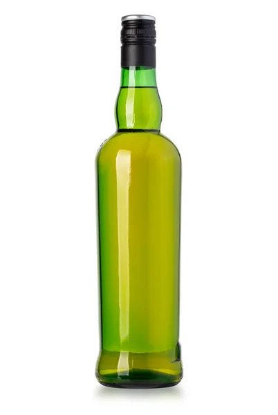 Láhev Whisky Izolované Bílém Pozadí Výstřižkem Cesta — Stock fotografie