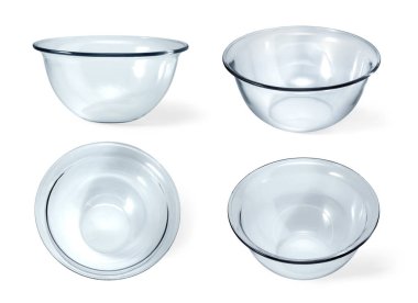 Boş kase bardağı beyaz arkaplanda izole edilmiş..