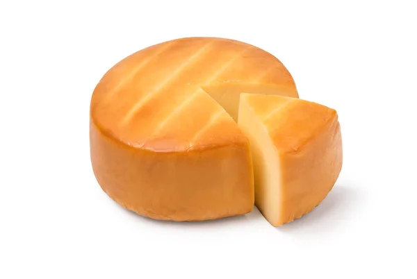 Käse Auf Weißem Hintergrund Datei Enthält Einen Pfad Zur Isolation — Stockfoto