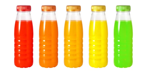 Bottiglia Plastica Bevanda Energetica Isolata Bianco Con Percorso Ritaglio — Foto Stock
