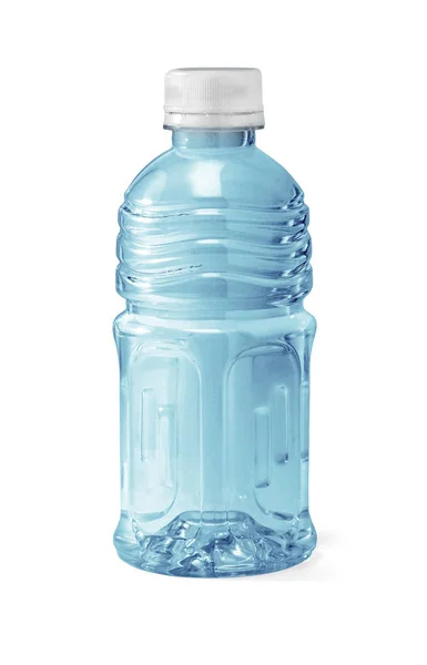 塑料水瓶 白色底座 有剪切路径 — 图库照片