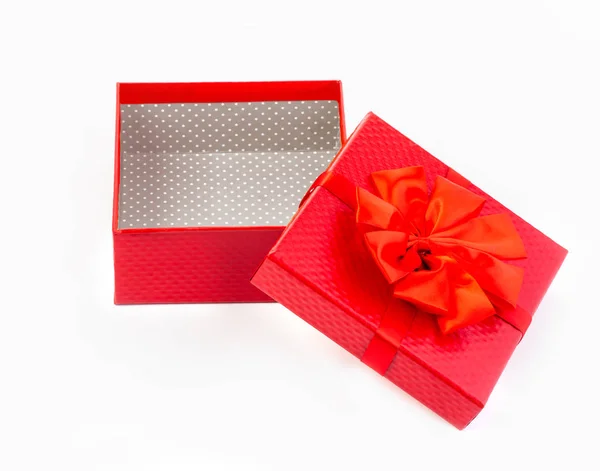 Red Gift Box Isolated White Background — Stock Photo, Image