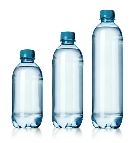 Kleine Wasserflasche Auf Weißem Hintergrund Mit Clipping Pfad — Stockfoto