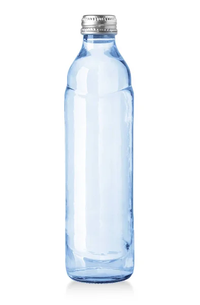 Small Glass Water Bottle Isolated White Clipping Path — Stock Photo, Image