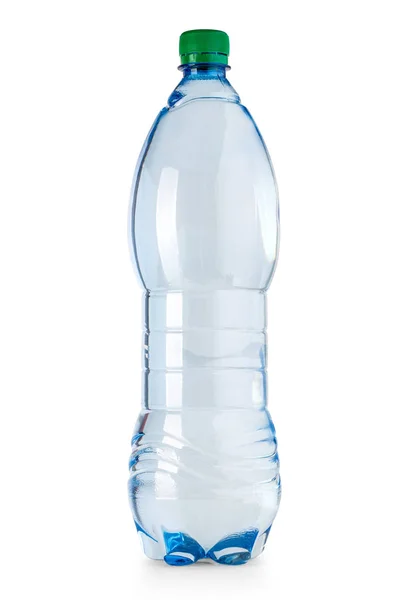 Botella Agua Plástico Aislado Con Camino Recorte — Foto de Stock