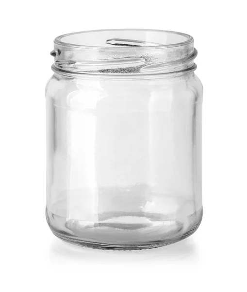 Empty Glass Jar Isolated Clipping Path — Stock Photo, Image