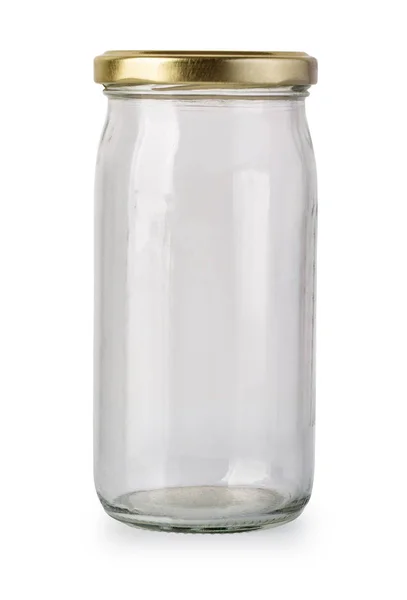 Empty Glass Jar Isolated Clipping Path — Stock Photo, Image
