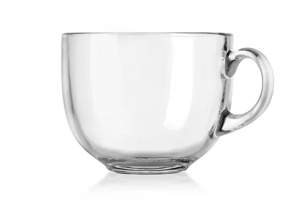 Glasbecher Leer Für Kaffee Oder Tee Isoliert Auf Weißem Hintergrund — Stockfoto