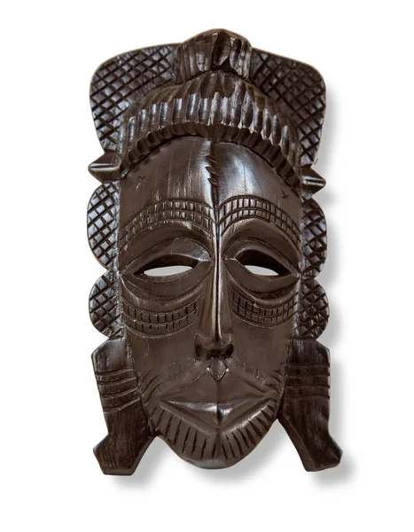 African Mask Isolated Souvenir Travel Clipping Path — Stock Photo, Image