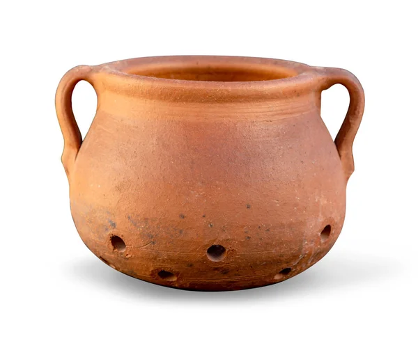 Handmade Ceramic Jug Isolated White Clipping Path — Stock Photo, Image