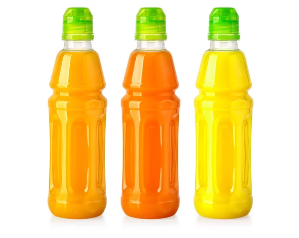 Fles Van Oranje Sport Drank Geïsoleerd Een Witte Achtergrond Met — Stockfoto