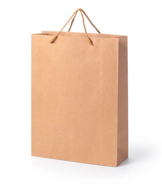 Blank Brown Paper Bag Isolated White Background Clipping Path — Stock Photo, Image