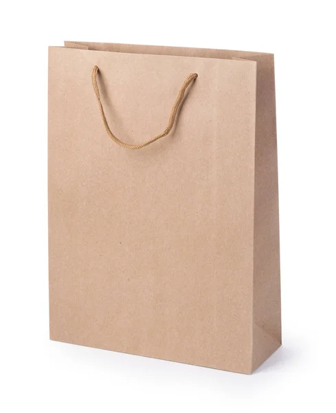 白色背景上的纸购物袋与剪裁路径 — 图库照片