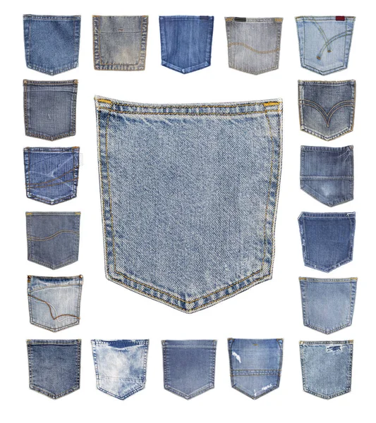 Blå jeans ficka. — Stockfoto