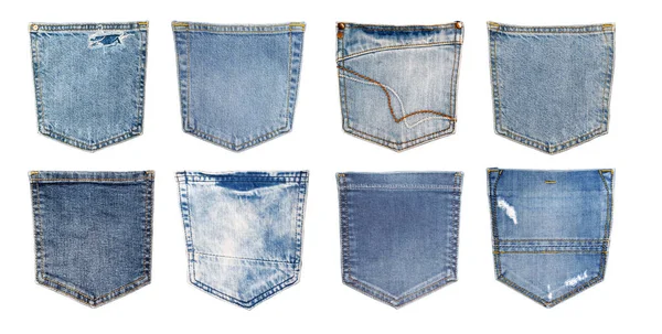 Bolso traseiro azul jeans — Fotografia de Stock
