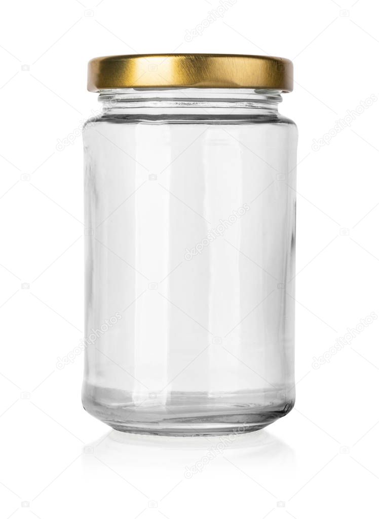 empty glass jar isolated