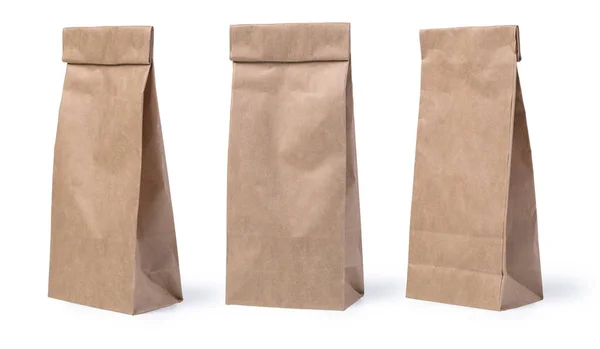 Brown paper bag isolated on white — Stock Photo, Image