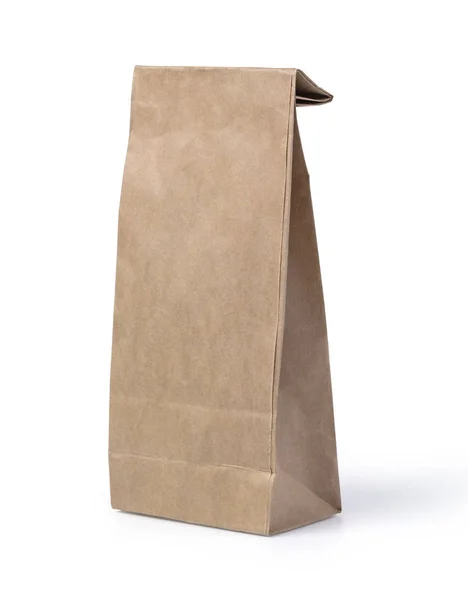 Brown paper bag isolated on white — Stock Photo, Image