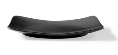 Siyah kare boş tabak izole 