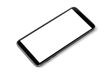 Beyaz arkaplanda cep telefonu 