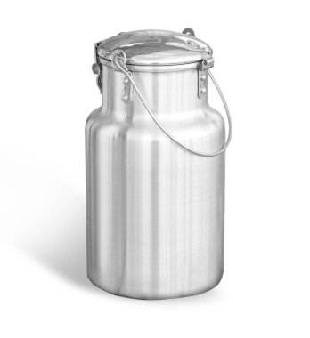 Alüminyum süt beyaz arka plan üzerinde olabilir 