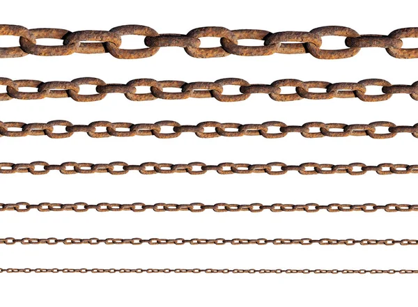 Zrezivělé kovové řetězy — Stock fotografie