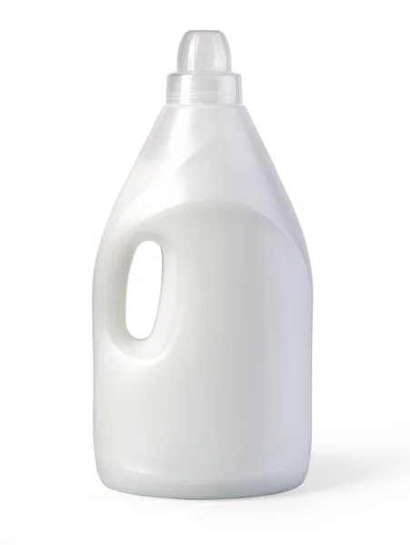 Recipiente de detergente plástico isolado sobre branco — Fotografia de Stock