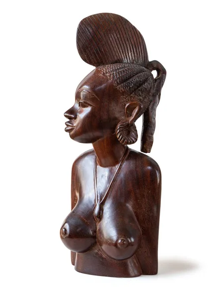 African Handmade Ethnic Wooden Statue isolated