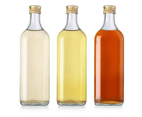 Flaska olivolja och vinäger isolerad — Stockfoto