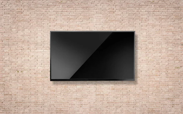 Pantalla de televisión led negra en blanco — Foto de Stock